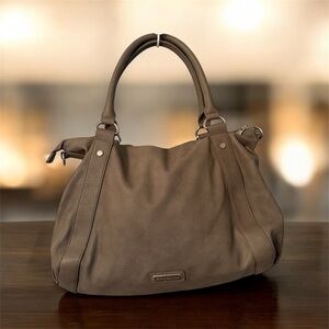 Steve Madden Purse Bag Tote Taupe Shoulder Bag Carry All Faux Leather with Strap